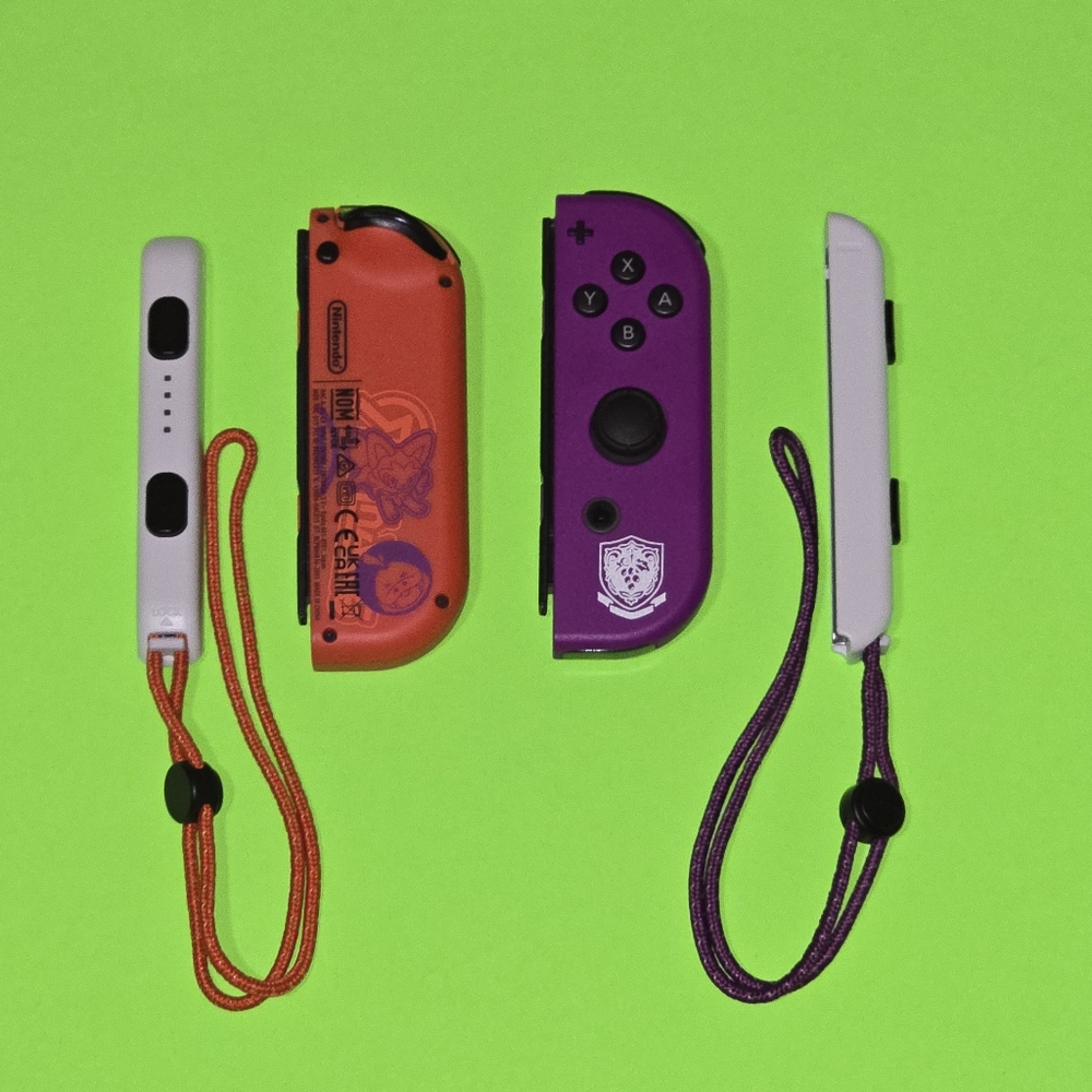Nintendo Switch Joycons Pokemon Scarlet and Violet Limited Edition with Straps